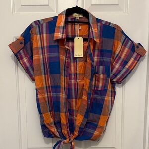 Love Notes Multicolor Plaid Button Down Shirt